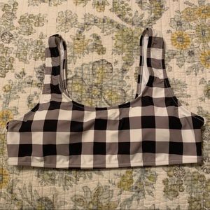 Cabana Del Sol Buffalo Plaid Bathing Suit Top Size Large